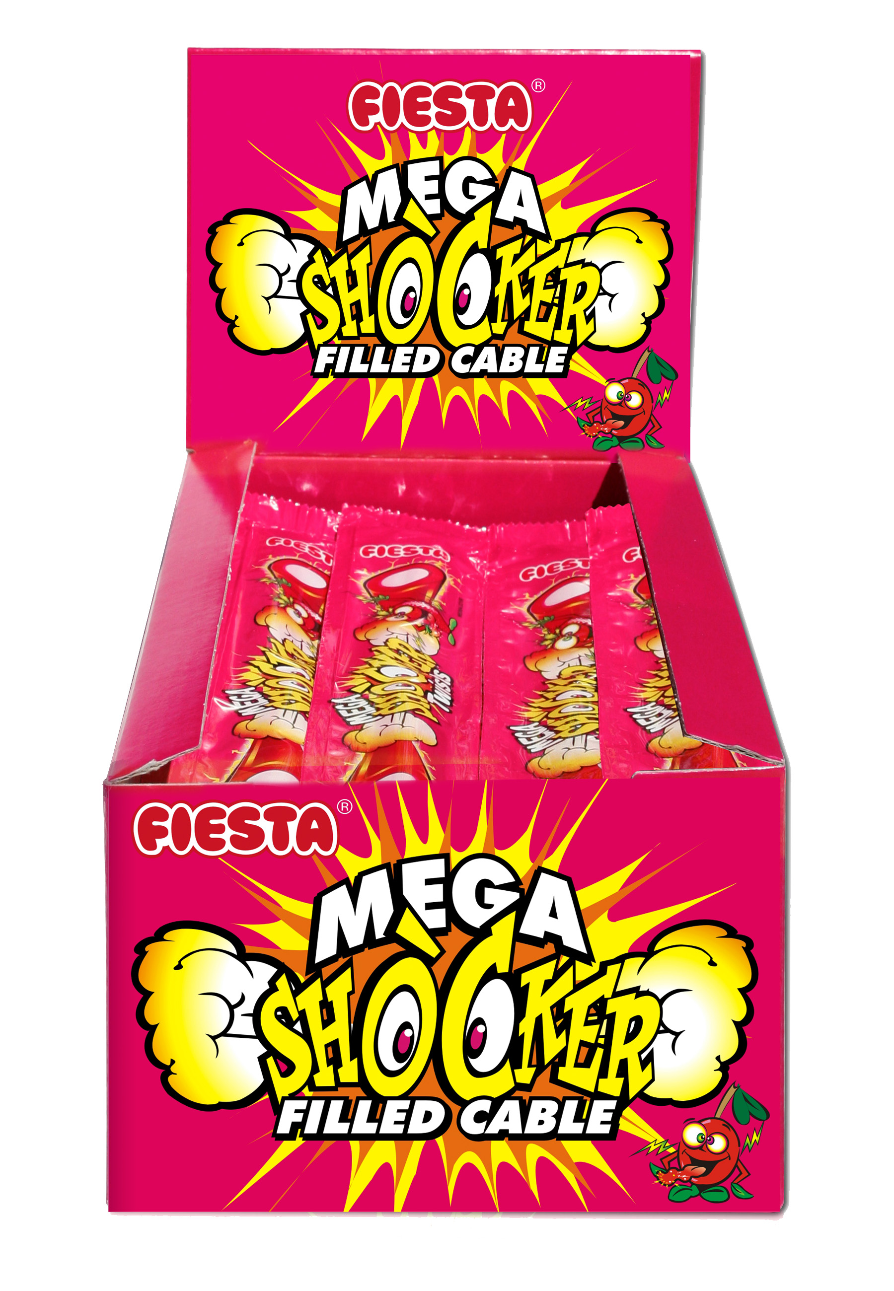 Mega Shocker lollies with bubblegum inside.